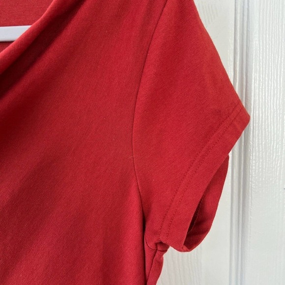 🌸🌸🌸 Royal Robbins Essential Dress Cowl Neck Stretch Orange Clay Size Medium - Picture 6 of 8